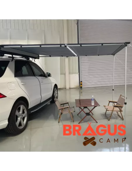 Toldo BRAGUSCAMP 4x4 Camper con Luz LED | 2,5x3m Gris Oscuro