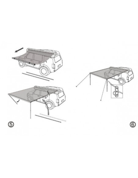 Prelată BRAGUSCAMP 4x4 Camper 2x3m cu LED, protecție UV