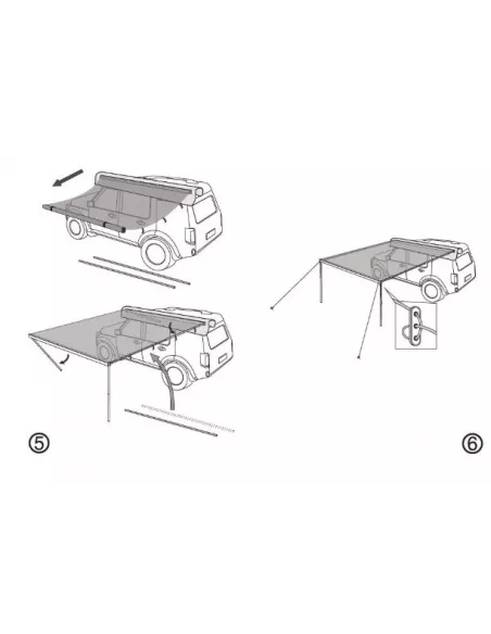 Toldo BRAGUSCAMP 4x4 Camper 2x3m Caqui com LED Proteção UV50