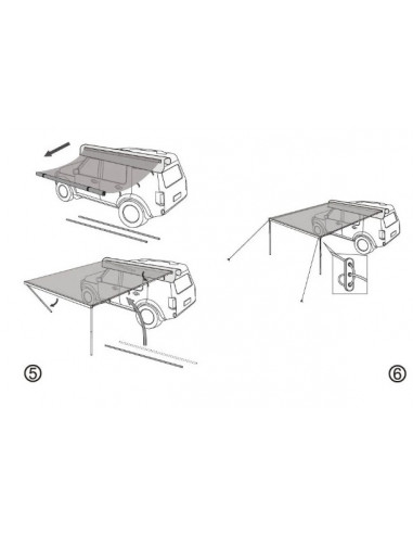 Toldo BRAGUSCAMP 4x4 Camper con Luz LED Incluida | 2x2,5 m Caqui