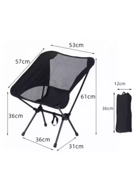 Scaun camping pliabil 38×12×12cm ușor, compact, rezistent