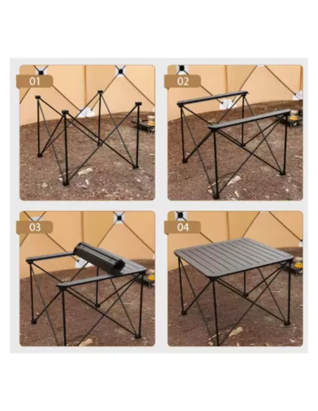 Mesa Plegable camping 46×46×45cm BragusCamp T500: ligera