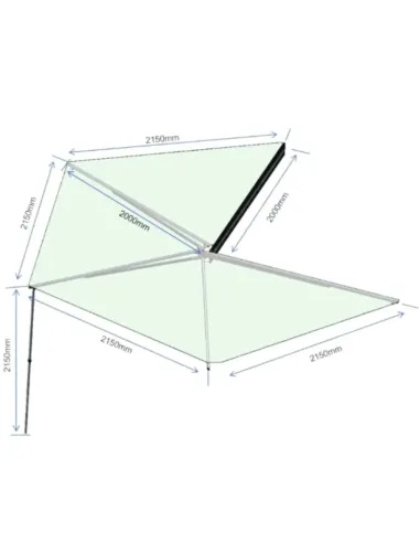 Auvent Latéral 270º Braguscamp (2,0m) Gris PREMIUM - Côté Gauche