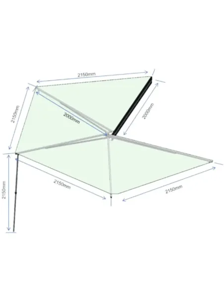 Auvent Latéral 270º Braguscamp (2,0m) Gris PREMIUM - Côté Gauche