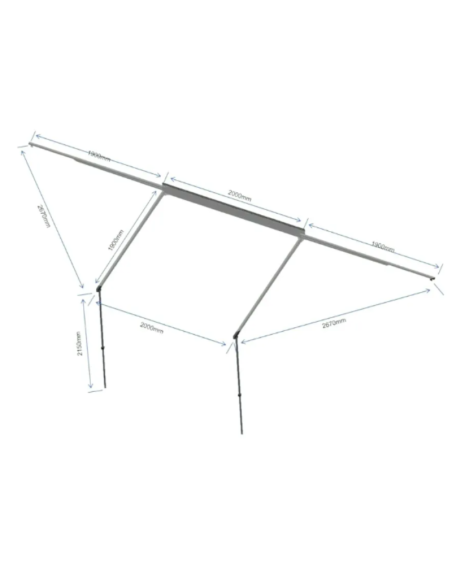 Boczny Markiza 180º Braguscamp (2,0m) Szary PREMIUM