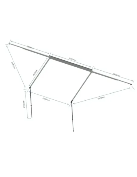 Toldo Lateral 180º Braguscamp (2,0m) Cinza PREMIUM