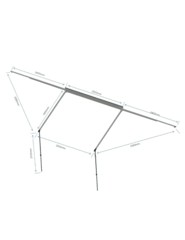 Boczny Markiza 180º Braguscamp (2,5m) Szary PREMIUM