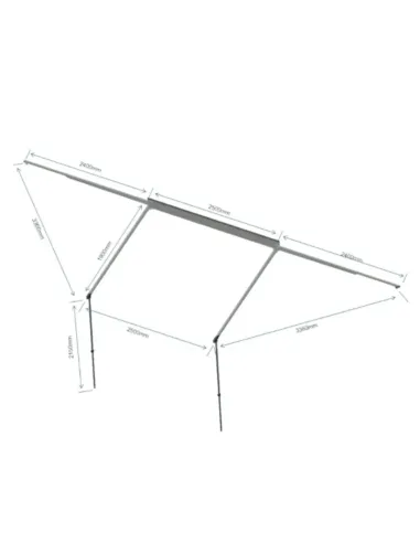 Toldo Lateral 180º Braguscamp (2,5m) Cinza PREMIUM