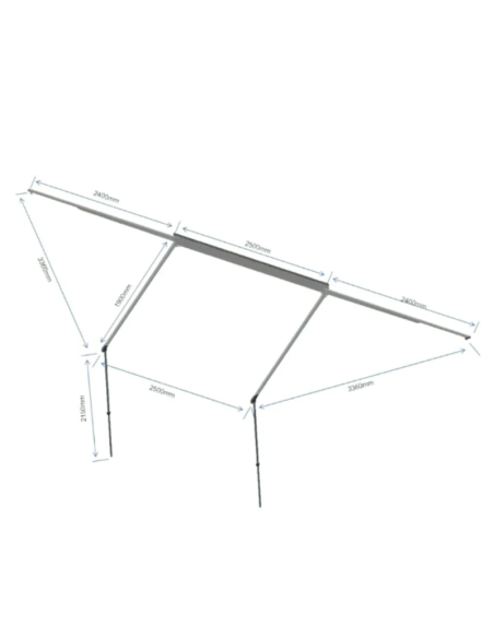 Boczny Markiza 180º Braguscamp (2,5m) Szary PREMIUM