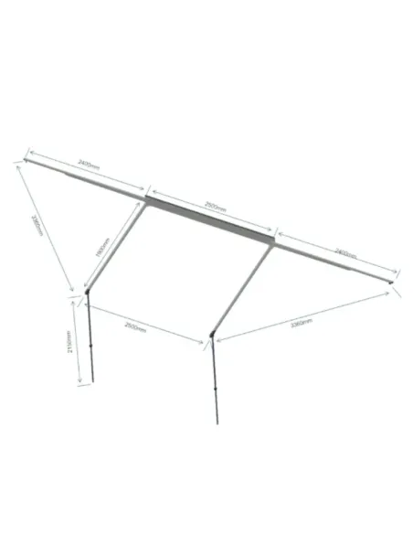 Seitenmarkise 180º Braguscamp (2,5m) Grau PREMIUM