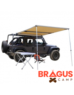 BRAGUSCAMP 4x4 Camper Markise 2,5x2,5m LED UV50+ Khaki