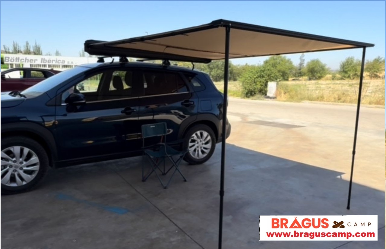 Toldo BRAGUSCAMP 4x4 Camper con Luz LED Incluida | 2x3 m Caqui