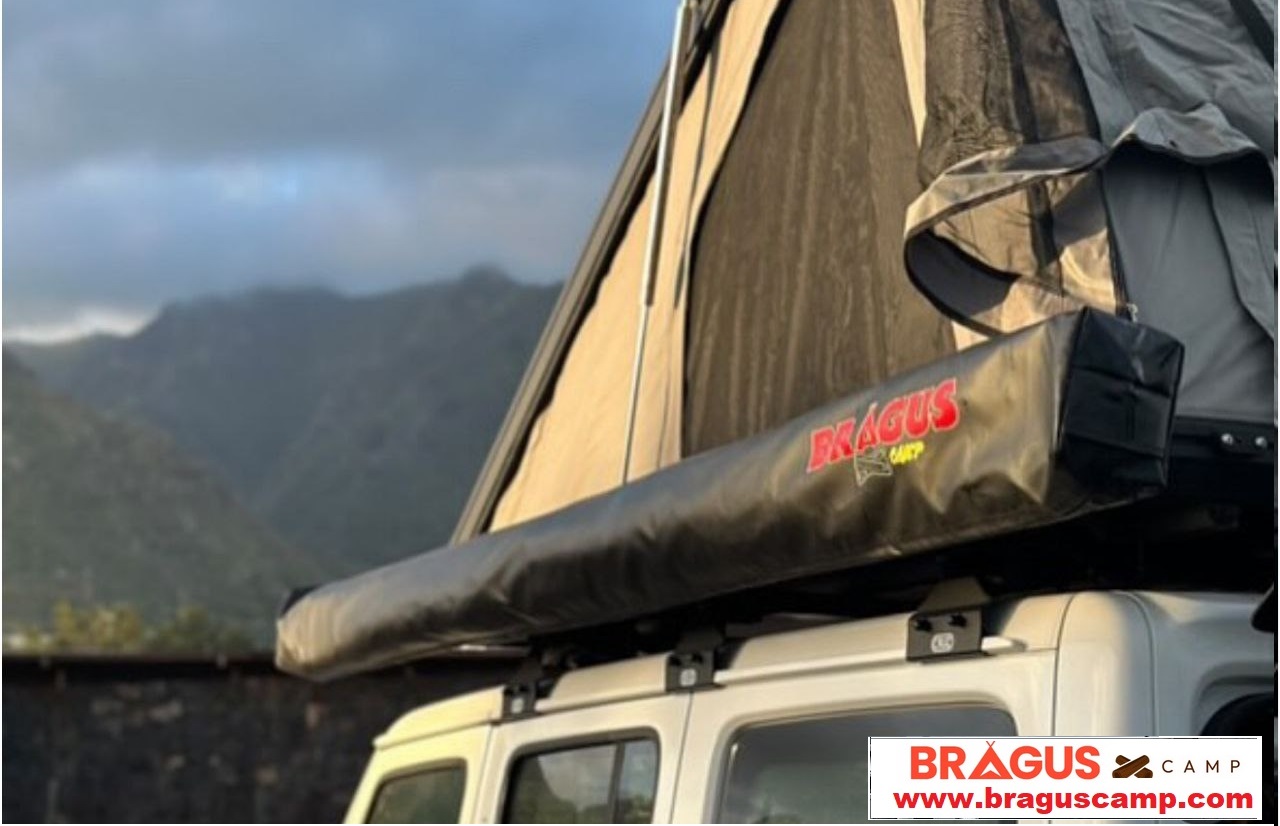 Toldo BRAGUSCAMP 4x4 Camper con Luz LED | 2,5x3m Gris Oscuro