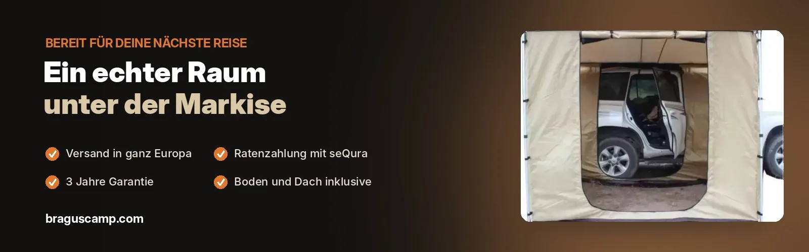 Mach aus deiner Markise mit 2,5 x 2,5 m einen kompletten Raum