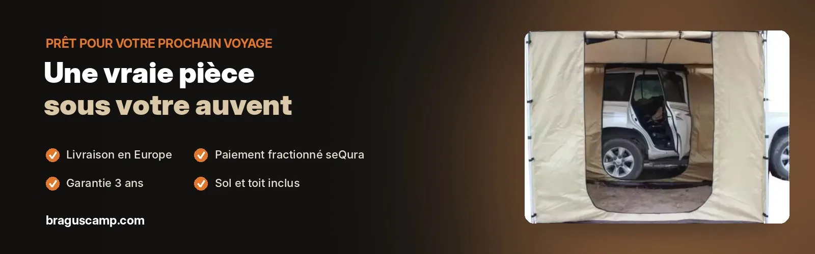 Ajoutez une pièce complète à votre auvent de 2,5 x 2,5 m