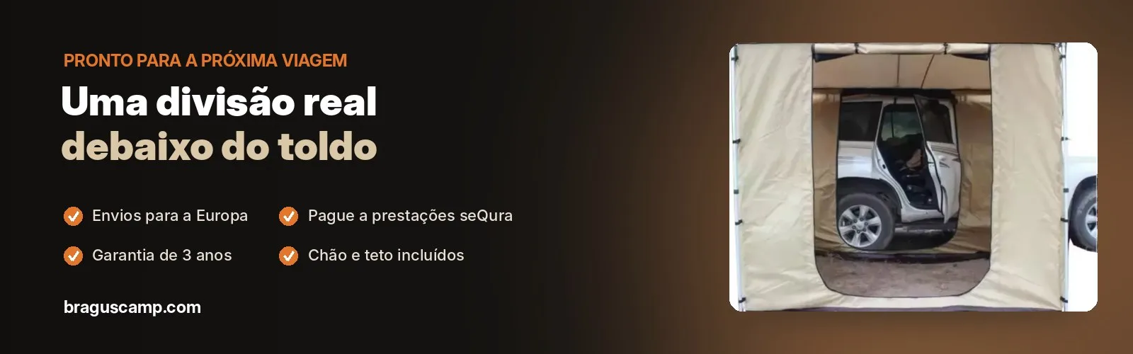 Acrescente uma divisão completa ao seu toldo de 2,5 x 2,5 m