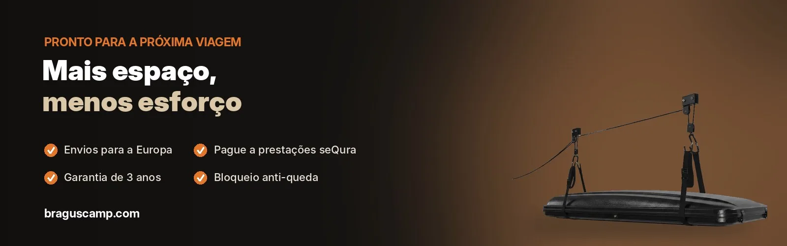 Liberte a garagem e proteja a sua tenda